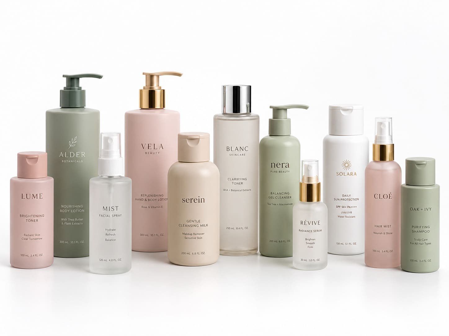 Plastic cosmetic lotion bottle packaging